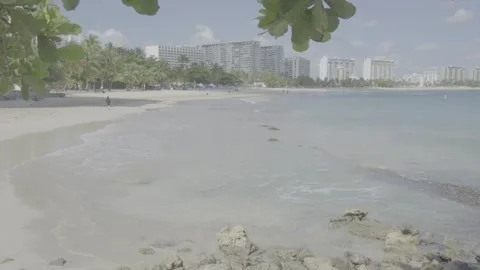 Beautiful waves in Isla Verde Puerto Rico Beach with blue skies Stock Footage 276041306