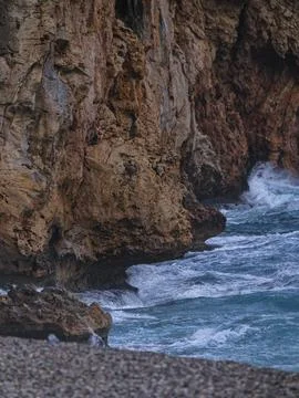 Beautiful waves on the rocks Stock Photos
