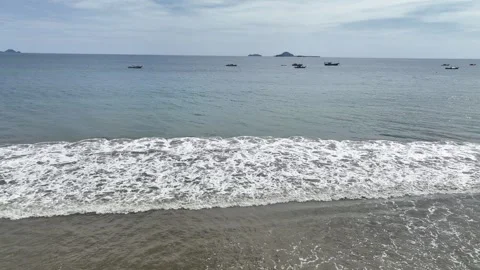The beautiful waves of Salido beach Stock Footage 252386255