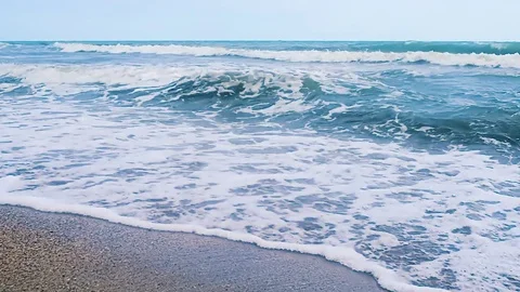 Beautiful waves in the sea Stock Footage 77140361