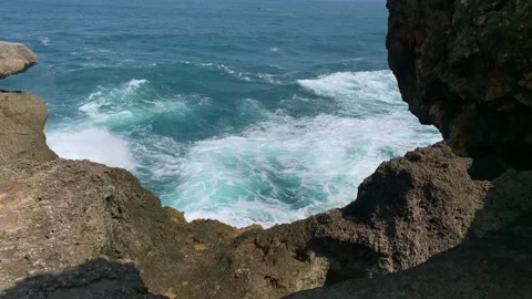 Beautiful waves from the South Java Island Video stock 247112683