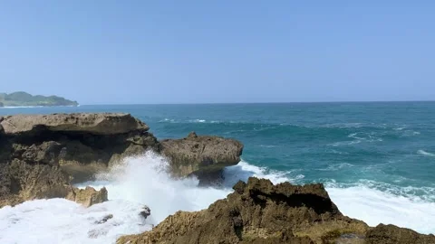 Beautiful Waves from the South Java Island Stock Footage 247113803