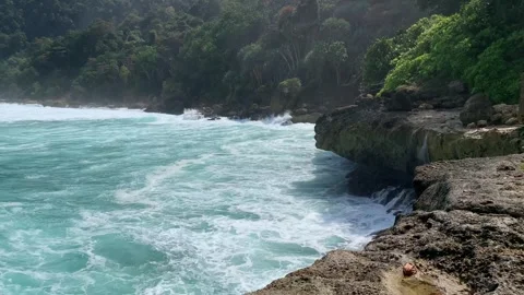Beautiful waves from the South Java Island Stock Footage 247113863