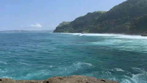 Beautiful Waves from the South Java Island Stock Footage 247114334