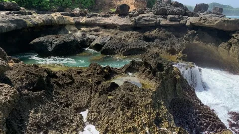 Beautiful waves from the South Java Island Stock Footage 247114846