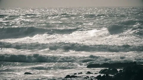 Beautiful waves with very nice light Stock Footage 131245061