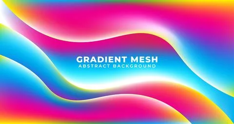 Beautiful wavy rainbow fluid gradient background. Colorful abstract liquid .. Ilustración de archivo