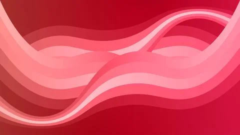 Beautiful wavy red stripes shape vector illustration. Abstract background d.. Illustrazione stock