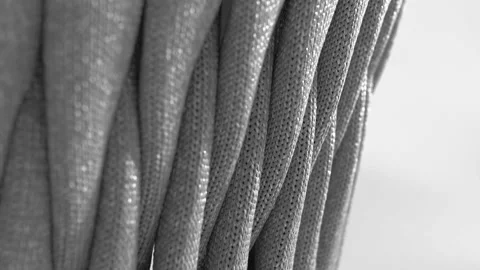 Beautiful weaving of woven rope as a decor for the kitchen table Video stock 219554757