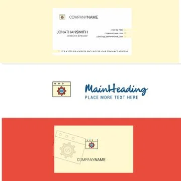 Beautiful Website programming Logo and business card. vertical Design Vector Stock Illustration