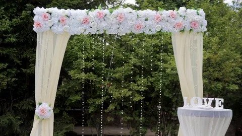 Beautiful wedding arch Stock Footage 88175766