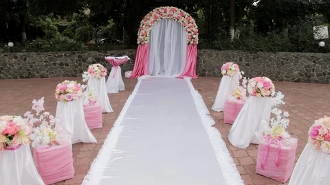 Beautiful wedding arch Stock Footage 88175942