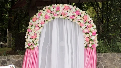 Beautiful wedding arch Stock Footage 88175983