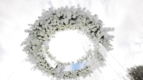 Beautiful Wedding Arch  In The Open Air Stock Footage 64008192