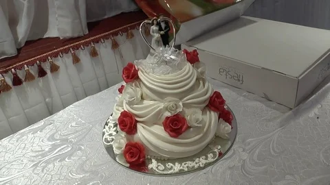 Beautiful wedding cake. Stock Footage 78777752
