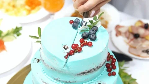 Beautiful wedding cake Stock Footage 80051275