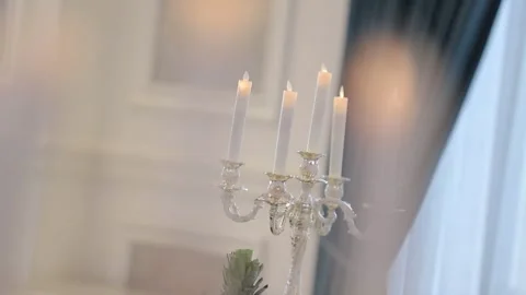 Beautiful wedding candels 9 Stock Footage 315413202