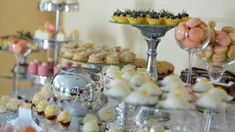 Beautiful wedding candy bar Stock Footage 101901481