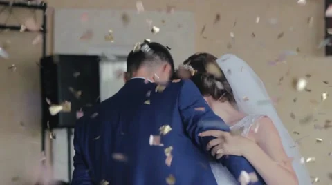 Beautiful Wedding Dance The Bride And Groom. Time Lapse. Stock-Footage 54335526