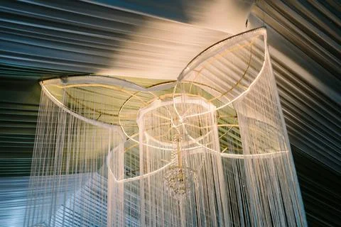 Beautiful wedding decor lights, adding a touch of enchantment and charm to .. Stock-Fotos