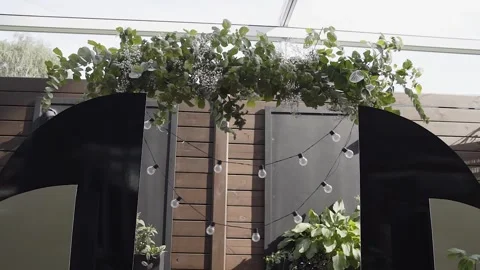 Beautiful wedding registration decor with elements of live decoration and Video stock 306145171