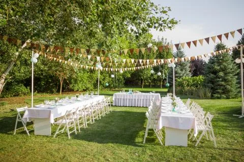 Beautiful wedding set up Stock Photos