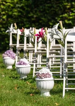 Beautiful wedding setting. Stock Photos