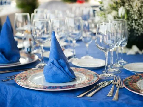 Beautiful wedding table Stock Photos
