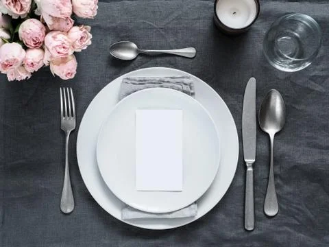 Beautiful wedding table setting mock up Foto stock