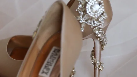 Beautiful weding shoes Stock Footage 104550385