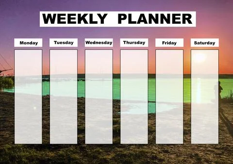 Beautiful weekly planner, school timetable education, can be used as an org.. Stock Illustration