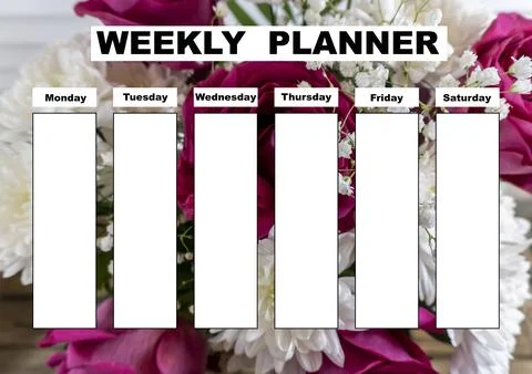 Beautiful weekly planner, school timetable education, can be used as an org.. Stock Illustration
