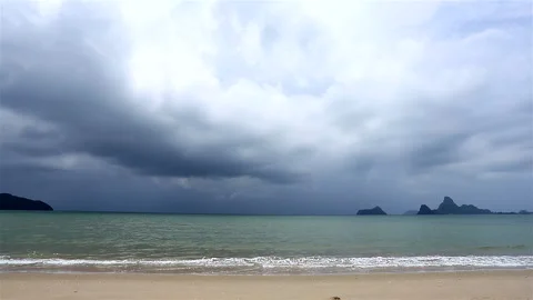 Beautiful while turquoise sea waves break on the sandy coastline Stock Footage 240781007