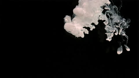 Beautiful white abstract background. White watercolor ink in water Video stock 160738581