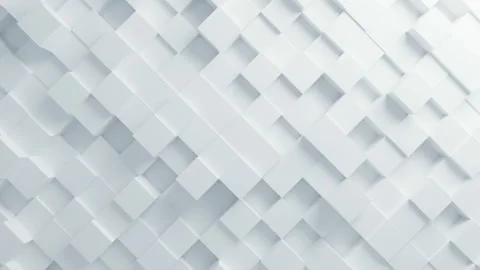 Beautiful White Boxes Morphing in Seamless 3d Animation. Abstract Motion Design 動画素材 90420578