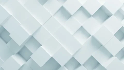 Beautiful White Boxes Moving in Seamless 3d Animation. Abstract Motion Design 動画素材 90420597