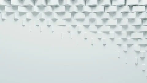 Beautiful White Boxes Rotating on Screen in Looped 3d Animation. Abstract Motion Video stock 94424444