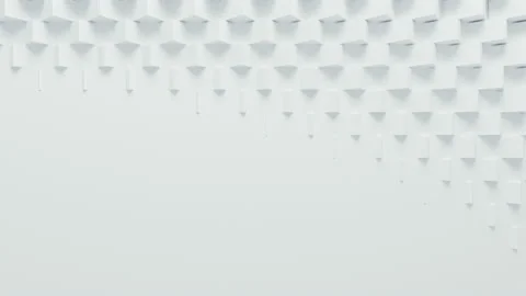 Beautiful White Boxes Turning on Screen in Looped 3d Animation. Abstract Motion Vídeos de archivo 94424377