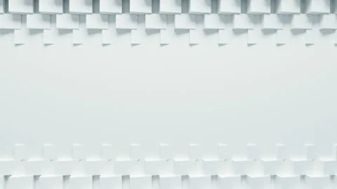 Beautiful White Boxes Turning on Screen in Looped 3d Animation. Abstract Motion Stock Footage 94424514