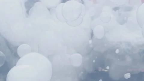 Beautiful white bubbles in party Stock-Footage 143705393