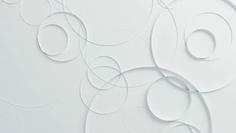 Beautiful White Circles on Surface Moving in Seamless 3d Animation. Abstract 動画素材 90385099