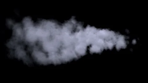 Beautiful White Cloud Smoke With Alpha Channel Isolated Compositing Element Stock Footage 141256703