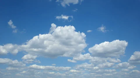 Beautiful white clouds, blue sky, time lapse video Stock Footage 24873226