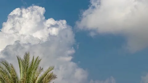 Beautiful White Clouds, Blue Sky, Time Lapse Video Stock Footage 142747951