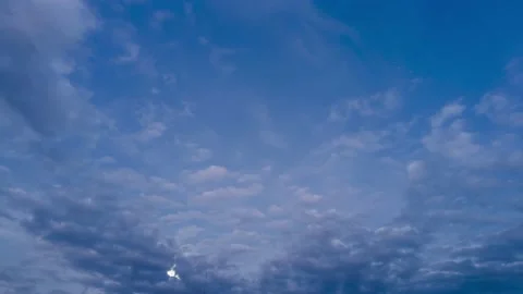 Beautiful white clouds with blue sky until dusk Stock Footage 201734990