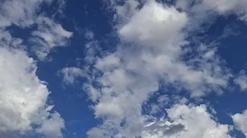 Beautiful White Clouds in Blue Sky Nature Background Stock Photos