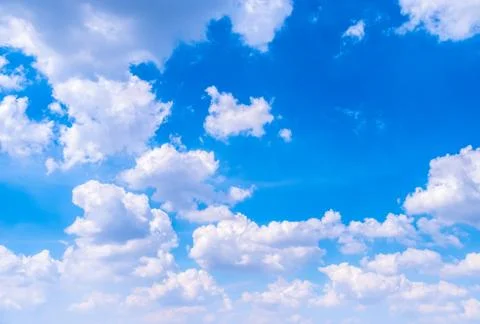 Beautiful white clouds with blue sky.Color shade gradient from white to blue Stock Photos