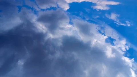 Beautiful white clouds move across the blue sky. Time Laps composition in motion 스톡 동영상 136775390