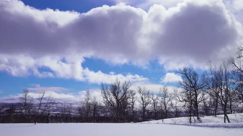 Beautiful white clouds move over Northern Mountains. Wild mountains forest Stock Footage 162978061