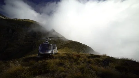 Beautiful white clouds over mountain ranges Stock Footage 91159257